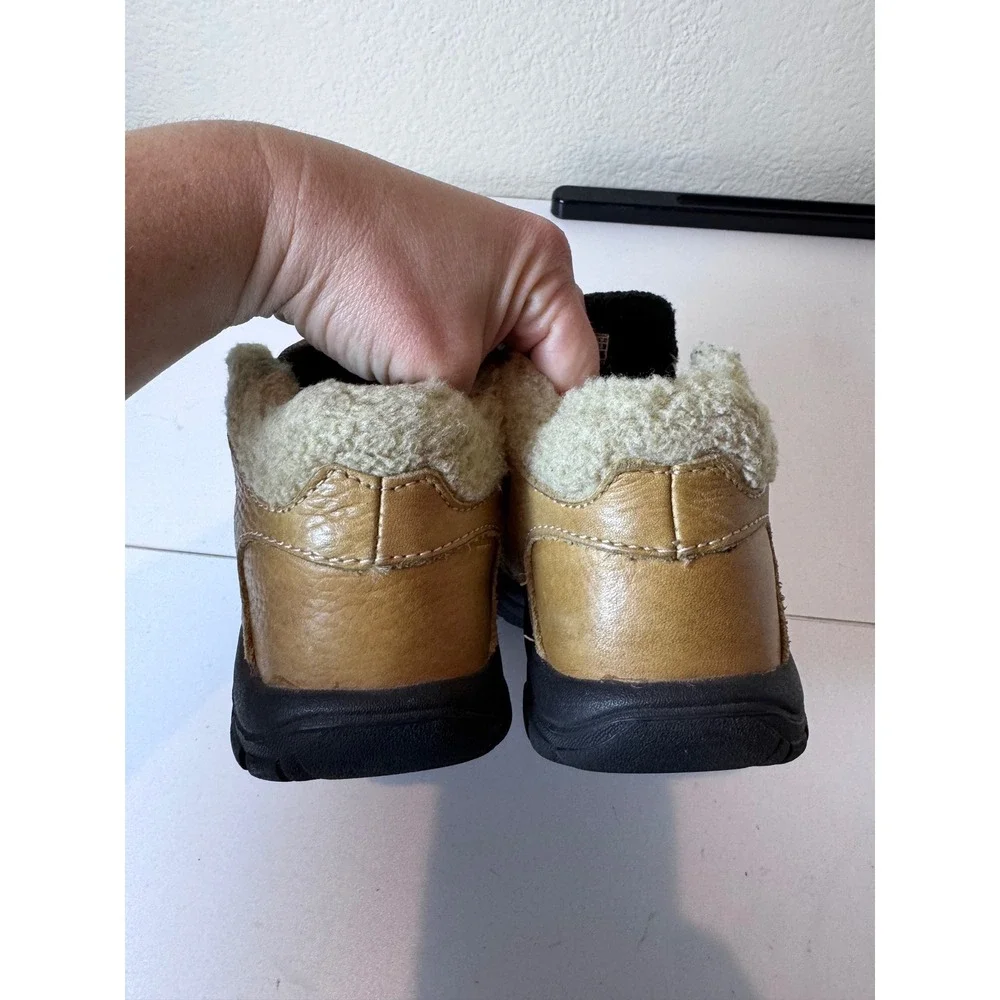 KEEN Leather‎ Faux Fur Trim Ankle Boots Kids Size 11 Tan Winter Gorpcore